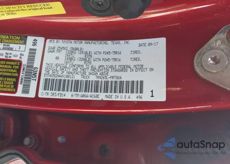 2017 Toyota Tacoma Sr z USA, uszkodzony, nr VIN 5TFAX5GN4HX100121